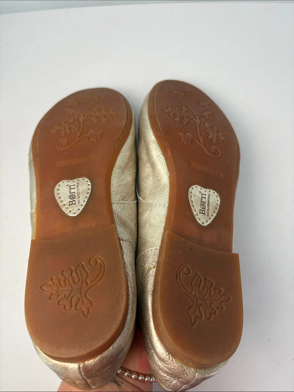 🧠 Born Metallic light gold leather Lace-Up jazz flats. Oxfords.